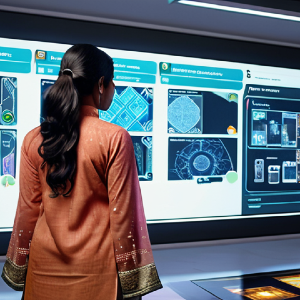 **Prompt:** A futuristic game development studio. AI is assisting game designers with level design. One designer is wearing a traditional Pakistani Shalwar Kameez while interacting with a holographic display showing complex game environments being generated by AI. The atmosphere is bright and collaborative, highlighting the blend of human creativity and artificial intelligence.